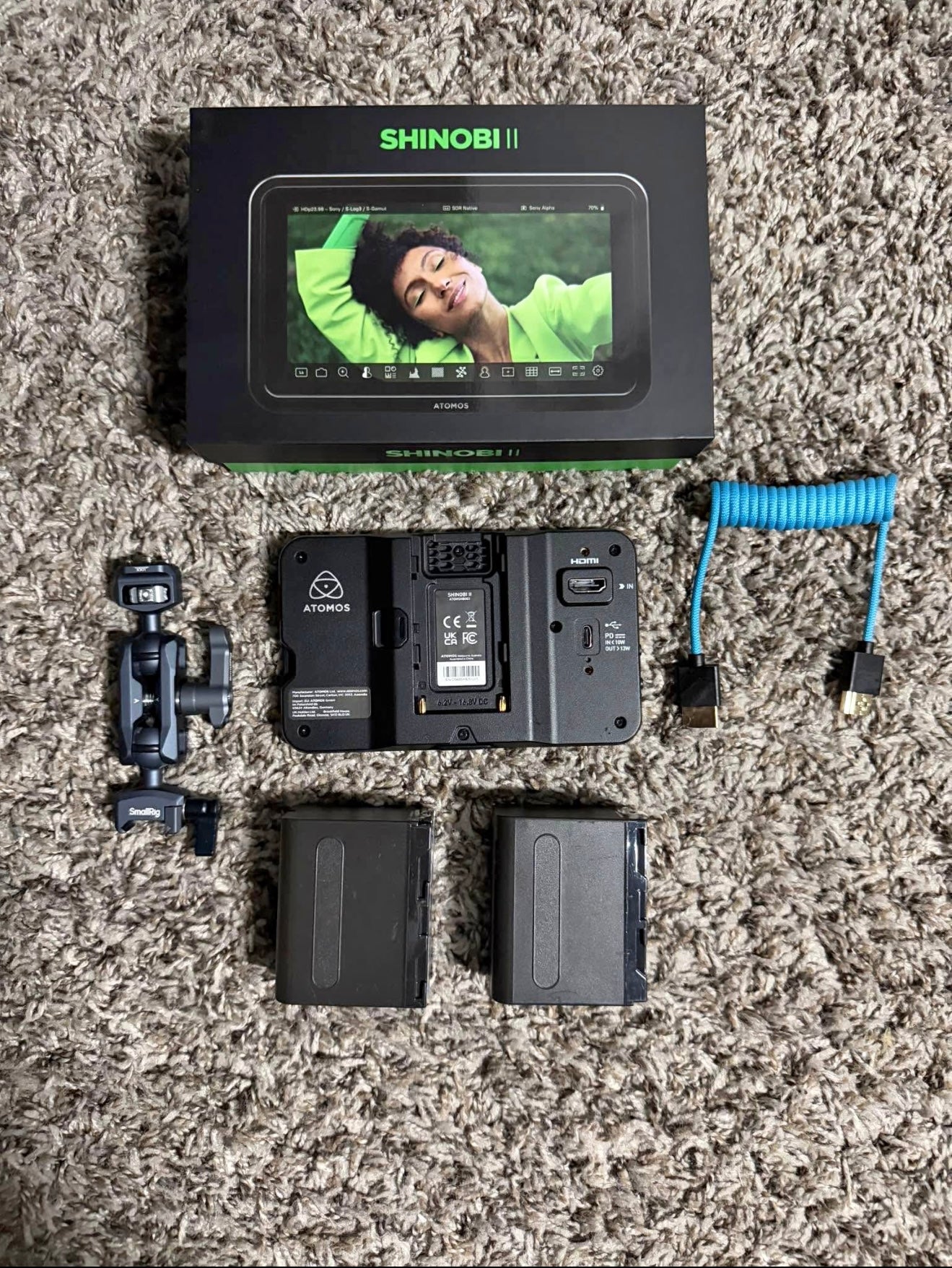 Atomos Shinobi II with accessories